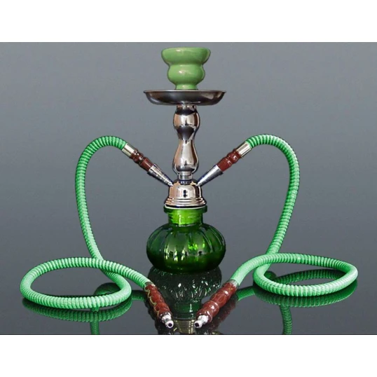 Hookah kisméretű zöld színű shisha - 2 csöves - Több csöves vízipipa