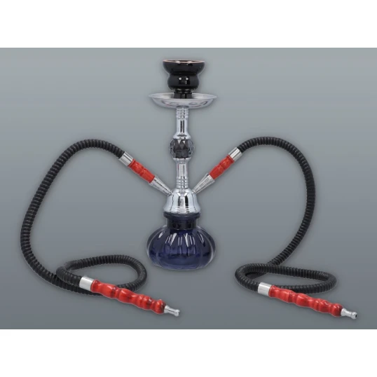 Hookah Elegáns kisméretű sötétkék színű shisha - 2 csöves - Több csöves vízipipa