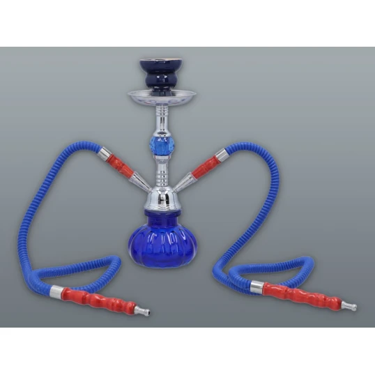 Hookah Elegáns kisméretű kék színű shisha - 2 csöves - Több csöves vízipipa