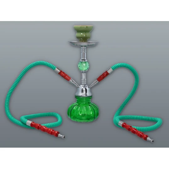 Hookah Elegáns kisméretű zöld színű shisha - 2 csöves - Több csöves vízipipa