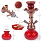 Hookah piros vízipipa 2 csöves 25,5 cm