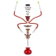 Hookah piros vízipipa 2 csöves 25,5 cm