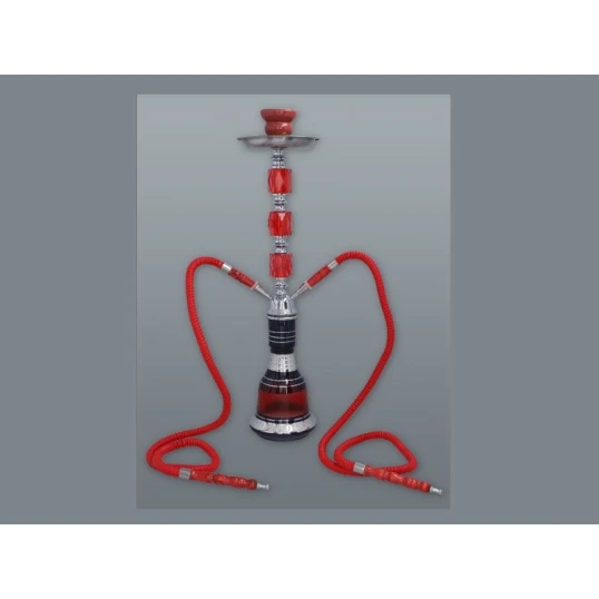 Arab stílusú piros színű shisha - 2 csöves - Több csöves vízipipa