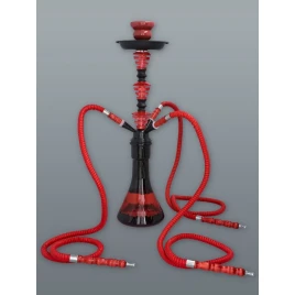 Hookah fekete - piros vízipipa 3 csöves 53 cm