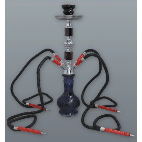 Hookah fekete-sötétkék vízipipa 4 csöves 44 cm - Több csöves vízipipa