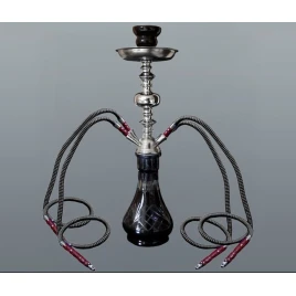 Hookah fekete vízipipa 4 csöves 46 cm