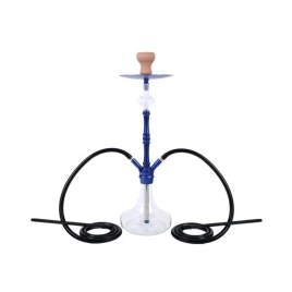 Kék színű vízipipa 66 cm - 2 csöves - OUTLET 