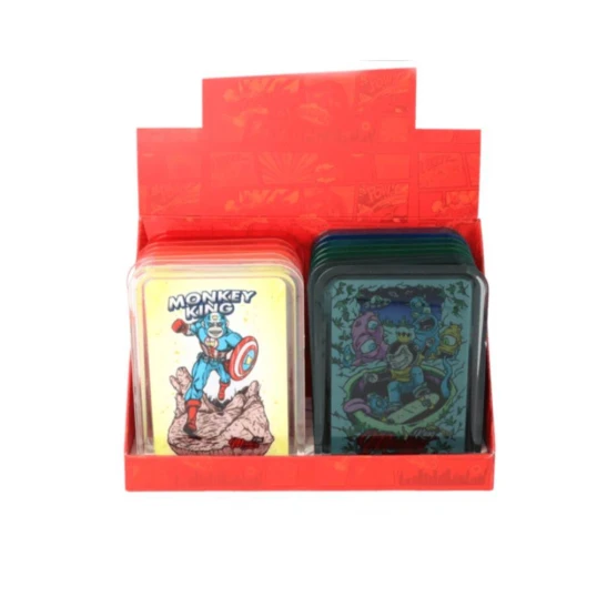 Monkey King Rolling Tray műanyag sodró tálca – 16 db-os tálcás kiszerelés (vegyes színek és minták) - Rolling tray