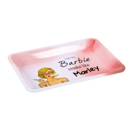 Kisméretű sodrótálca – rózsaszín Barbie mintával, alumínium