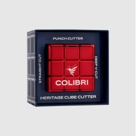Colibri Heritage Cube Desk Cutter – Többfunkciós asztali szivarvágó - piros