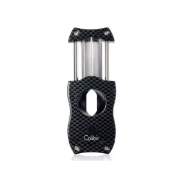 Colibri Black Carbon V-Cut, nemesacél pengéjű ék szivarvágó 23mm - fekete