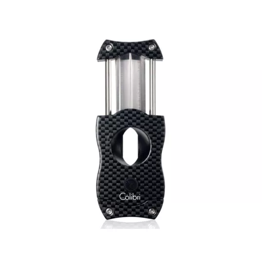 Colibri Black Carbon V-Cut, nemesacél pengéjű ék szivarvágó 23mm - fekete