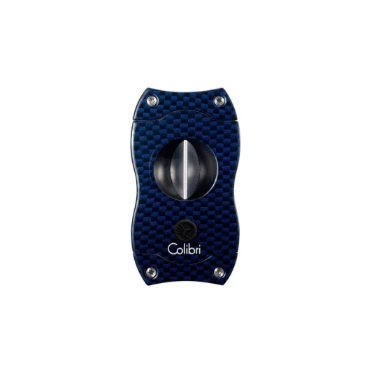 Colibri Blue Carbon V-Cut, nemesacél pengéjű ék szivarvágó 23mm - kék - Colibri V-Cut