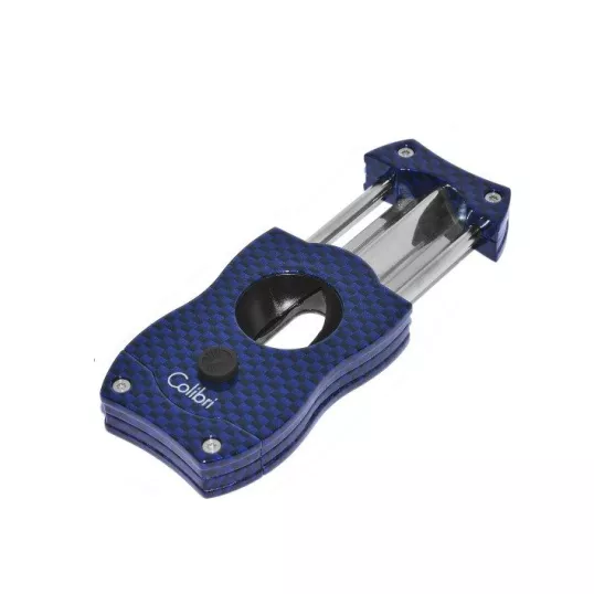 Colibri Blue Carbon V-Cut, nemesacél pengéjű ék szivarvágó 23mm - kék
