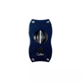 Colibri Blue Carbon V-Cut, nemesacél pengéjű ék szivarvágó 23mm - kék