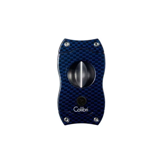 Colibri Blue Carbon V-Cut, nemesacél pengéjű ék szivarvágó 23mm - kék