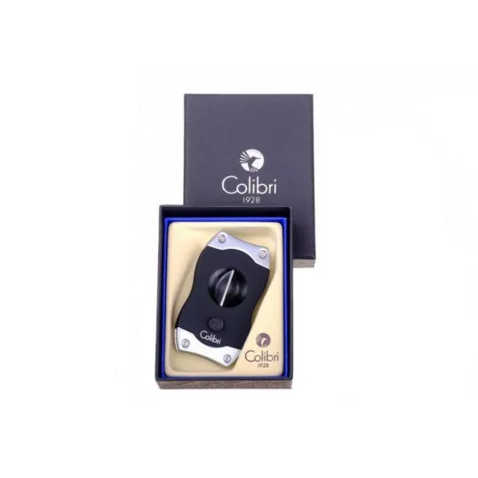 Colibri V-Cut Brushed Chrome, nemesacél pengéjü ék szivar vágó 23mm - szálcsiszolt króm