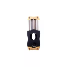 Colibri V-Cut Brushed Gold, nemesacél pengéjü ék szivar vágó 23mm - szálcsiszolt arany