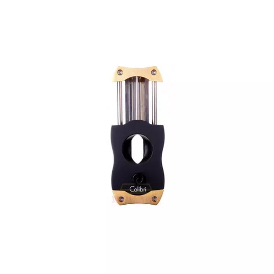 Colibri V-Cut Brushed Gold, nemesacél pengéjü ék szivar vágó 23mm - szálcsiszolt arany