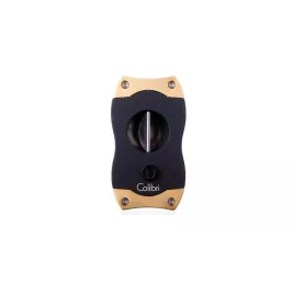 Colibri V-Cut Brushed Gold, nemesacél pengéjü ék szivar vágó 23mm - szálcsiszolt arany