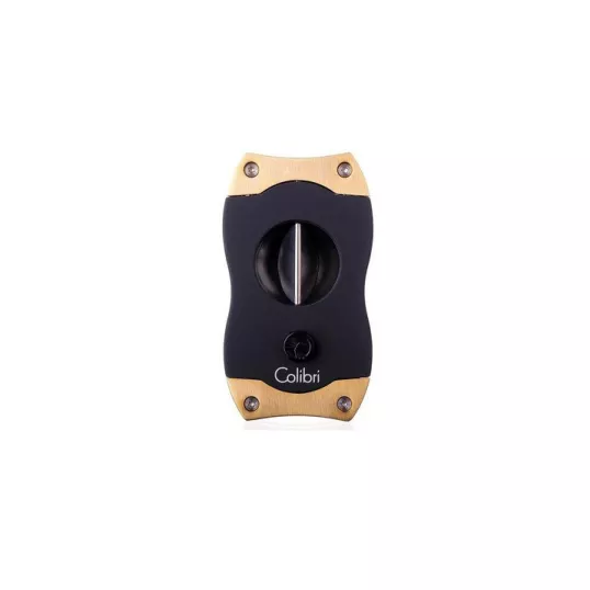Colibri V-Cut Brushed Gold, nemesacél pengéjü ék szivar vágó 23mm - szálcsiszolt arany