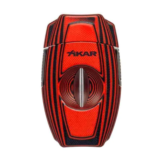 Xikar VX2 V-Cut szivar ékvágó 46-tól 70-es szivar gyűrű méretig - fekete piros csíkos - VX2 V-Cut