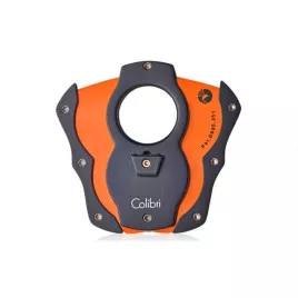 Colibri Cut fekete pillangó szivarvágó, narancssárga színű tapadás mentes nemesacél pengével - 25mm