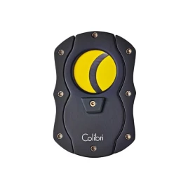Colibri Cut fekete pillangó szivarvágó, citromsárga színű tapadás mentes nemesacél pengével - 25mm