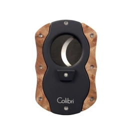 Colibri Wood Cut Dark Burl, pillangó szivarvágó eredeti fa borítással - 22mm