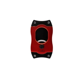 Colibri S-Cut Red, piros színű nemesacél pengéjü guillotine szivarvágó 26mm - fekete pengével