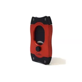 Colibri S-Cut Red, piros színű nemesacél pengéjü guillotine szivarvágó 26mm - fekete pengével