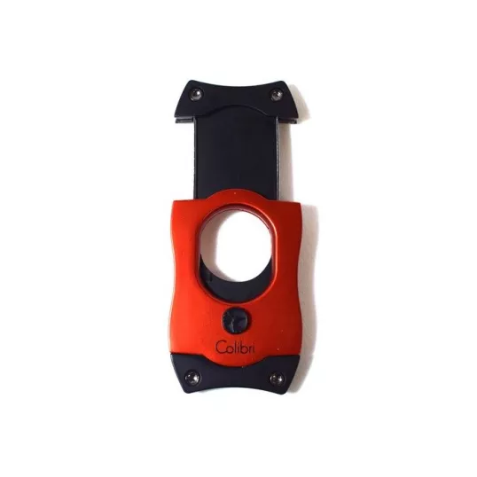 Colibri S-Cut Red, piros színű nemesacél pengéjü guillotine szivarvágó 26mm - fekete pengével