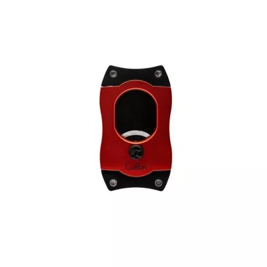 Colibri S-Cut Red, piros színű nemesacél pengéjü guillotine szivarvágó 26mm - fekete pengével