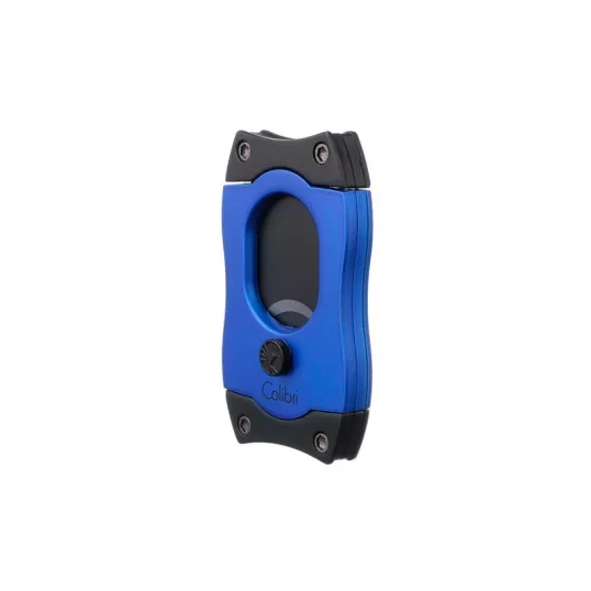 Colibri S-Cut Blue, kék színű nemesacél pengéjü guillotine szivarvágó 26mm - fekete pengével