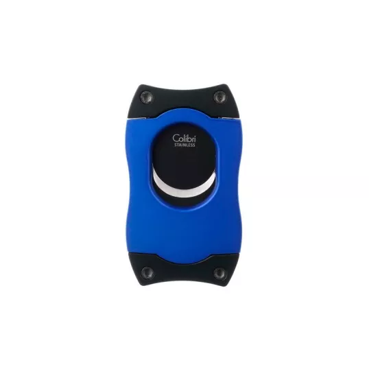 Colibri S-Cut Blue, kék színű nemesacél pengéjü guillotine szivarvágó 26mm - fekete pengével