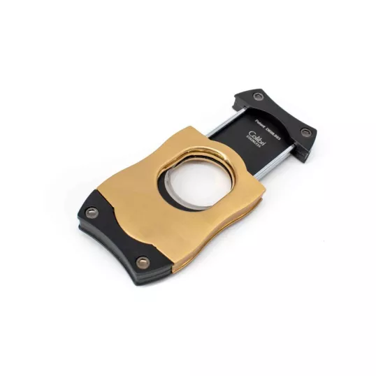 Colibri S-Cut Gold, szálcsiszolt arany színű nemesacél pengéjü guillotine szivarvágó 26mm - fekete pengével