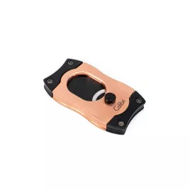 Colibri S-Cut Rose Gold, szálcsiszolt rózsaarany színű nemesacél pengéjü guillotine szivarvágó 26mm - fekete pengével