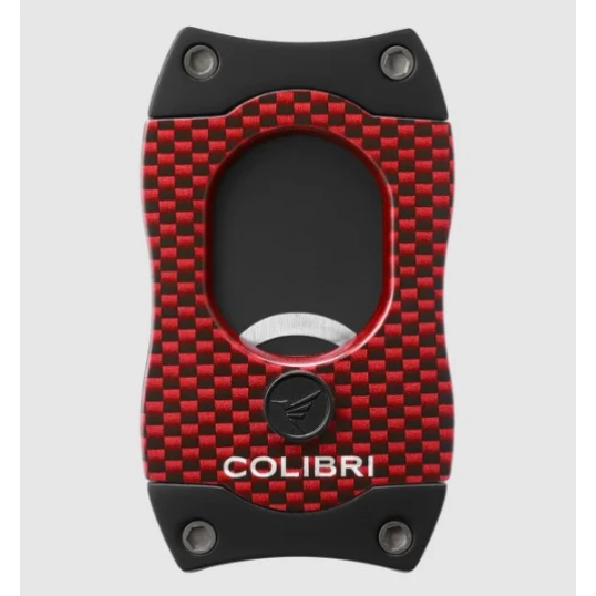 Colibri S-Cut CF Red guillotine szivarvágó 26 mm – piros, fekete pengével - Colibri S-Cut
