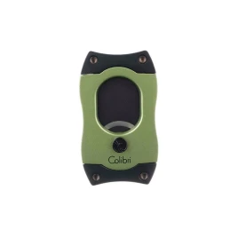 Colibri S-Cut Green, fekete színű nemesacél pengéjü guillotine szivarvágó 26mm - zöld