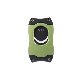 Colibri S-Cut Green, fekete színű nemesacél pengéjü guillotine szivarvágó 26mm - zöld