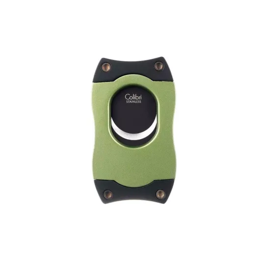 Colibri S-Cut Green, fekete színű nemesacél pengéjü guillotine szivarvágó 26mm - zöld