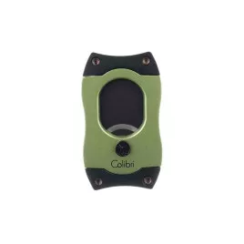 Colibri S-Cut Green, fekete színű nemesacél pengéjü guillotine szivarvágó 26mm - zöld