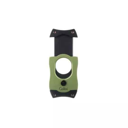 Colibri S-Cut Green, fekete színű nemesacél pengéjü guillotine szivarvágó 26mm - zöld