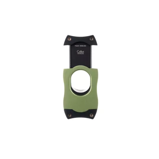 Colibri S-Cut Green, fekete színű nemesacél pengéjü guillotine szivarvágó 26mm - zöld