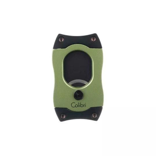 Colibri S-Cut Green, fekete színű nemesacél pengéjü guillotine szivarvágó 26mm - zöld