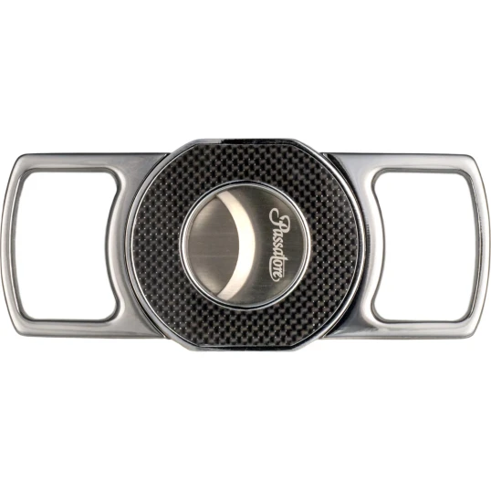 Passatore kétujjas szivar vágó nemesacél, króm/carbon - TIE Advanced x1 - Dupla pengés szivarvágó