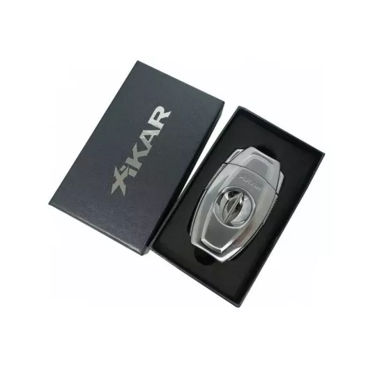 Xikar VX2 V-Cut szivar ékvágó – szálcsiszolt króm, 46–70 gyűrűméret