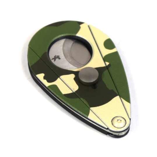 Xikar XI-201CGT Forest Camo, zöld színű terep mintás dupla pengés szivarvágó - pillangó szivar vágó - Xi2