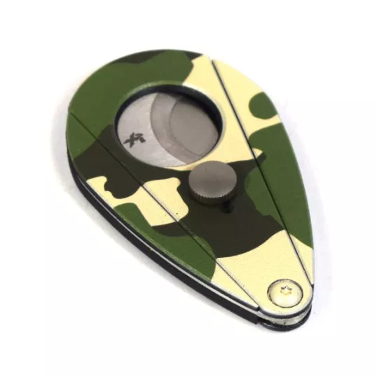 Xikar XI-201CGT Forest Camo, zöld színű terep mintás dupla pengés szivarvágó - pillangó szivar vágó