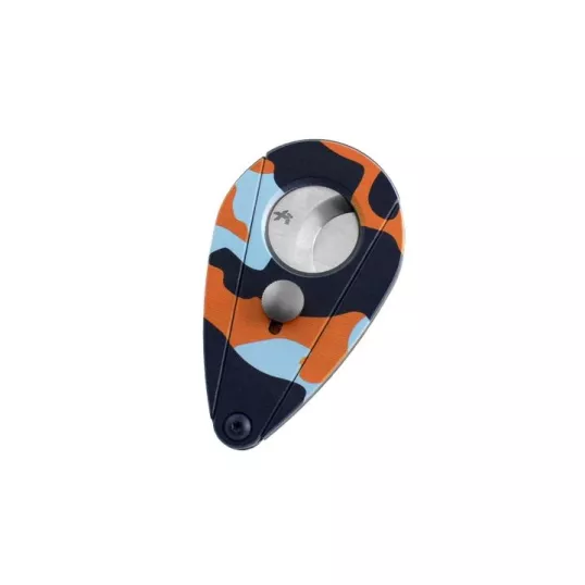 Xikar Xi2 Camo Blue & Orange szivarvágó – terepmintás, dupla pengés, 60 gyűrűméretig
